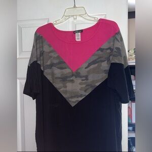 Pink and Camouflage Chevron T-Shirt